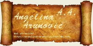 Angelina Arunović vizit kartica